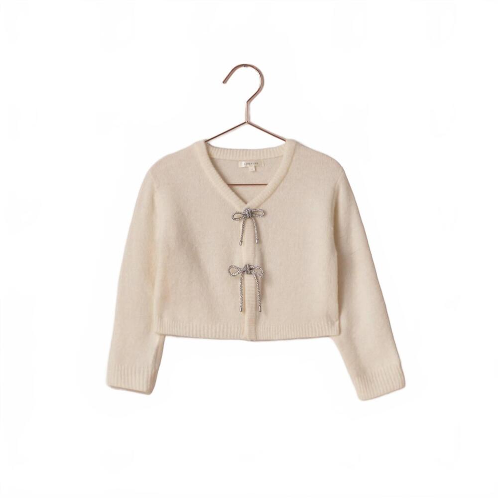 NEW NORALEE girl's bow cardigan in ivory
